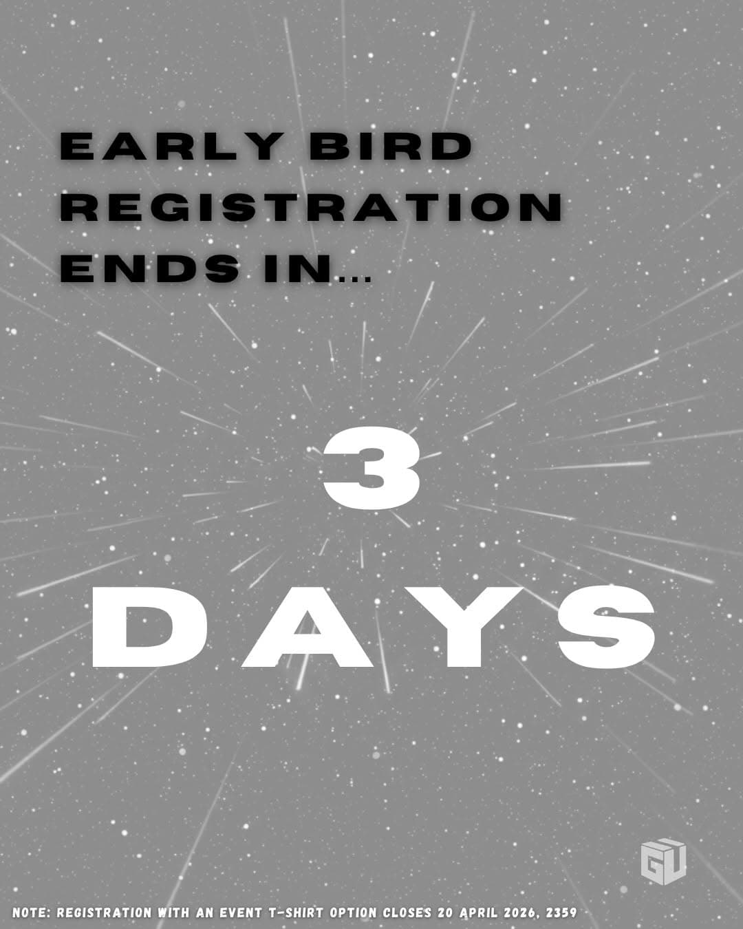 ⏳ 3 DAYS LEFT FOR EARLY BIRD! (12 April 2026, 2359hrs)
Grab the early bird rates for Spacerock Defv